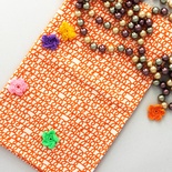 Хлопок фоновый, Каракули оранжевые, 45х55 см