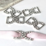 Срібна пряжка/слайдер у формі бантика, 1 шт.