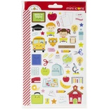 Наліпки від Doodlebug - Mini Cardstock Stickers - School Days Icons, 2 аркуша, 100 штук