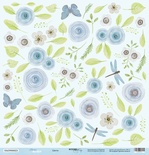 Аркуш одностороннього паперу Scrapmir - Квіти - Mommy's Hero, 30x30 см