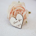 Сердечко деревʼяне: Love You, 3x3,3см