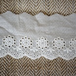 Мереживо шиття, колір білий натуральний, 100% бавовна, ширина 7 см, довжина 45см