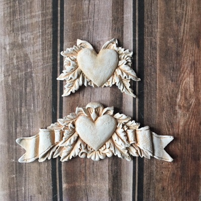 Набір гіпсового декору з патинуванням від E.В.A - серце, 2 дет.