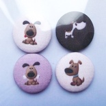 Набор тканевых фишек Четвероногий друг. Диаметр фишки 28 мм.