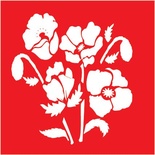 Трафарет - Мак букет, 18х18cм