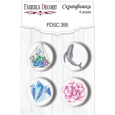 Набір скрап-фішок 4шт. Mystical space 395, ТМ Фабрика Декору