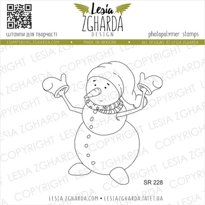 Акриловый штамп Lesia Zgharda SR228 Funny snowman, размер 5.9х6 см