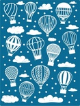 Пластина для эмбоссинга от Cheery Lynn Designs - Hot Air Balloons and Clouds Embossing Plate