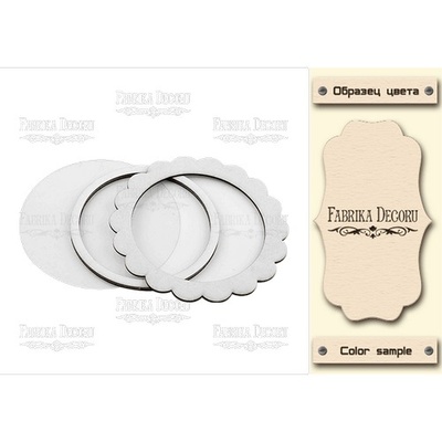 Заготовка для шейкера Круг з мереживом, колір молочний, ТМ Фабрика Декору