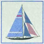 Серветка для декупажу "Вітрильник", колір фону: кремовий, розмір: 33x33 см