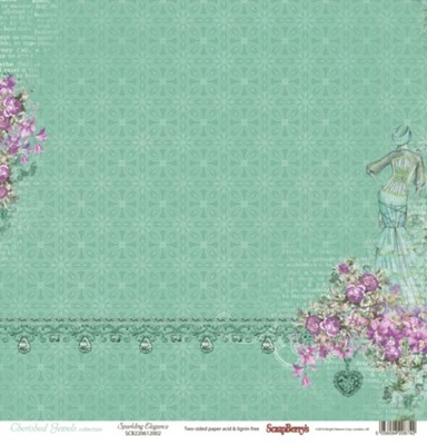 Бумага для скрапбукинга от ScrapBerry's - Драгоценности - Сияющая элегантность, двусторонняя, 30,5x30,5 см