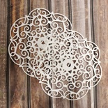 Вирубка з білого картону - Серветка ажурна #18, діаметр 10,4 см, 2