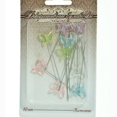 Булавочки з метеликами, пастні, 10 шт.