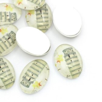 Скляний кабашон "Пізанська башта", 13x18мм, 1 шт.