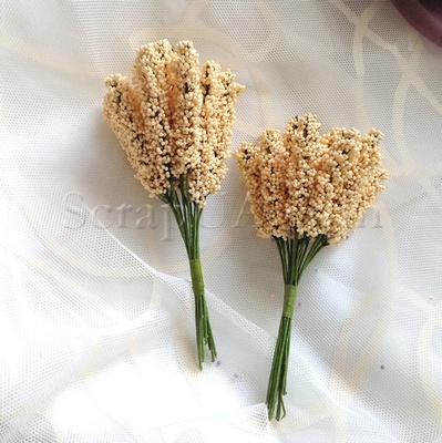 Веточки декоративные, цвет персиковый, 1 пучок из 10 штук