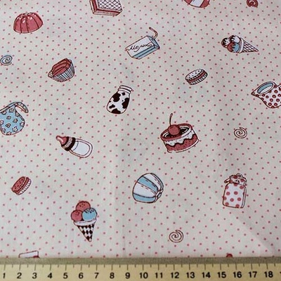 Бавовна, тортики і солодощі на бежевому, 50x40см