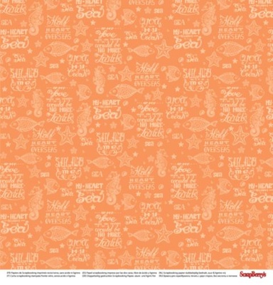 Бумага для скрапбукинга от ScrapBerry's - Сказки моря - Чары русалки, двусторонняя, 30,5x30,5 см