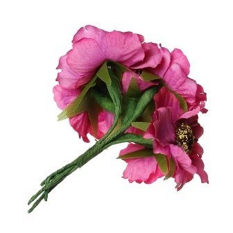 Мак, цвет фуксия, 11см, диаметр цветочка 4 см, 1шт.