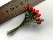 Бутончики трояндочок, діаметр бутончика 4 мм, колір червоний, 20 ш.