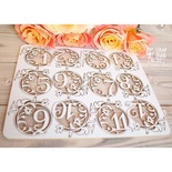 Чипборд ScrapBox - Набір місяців народження з квітами Hi-351