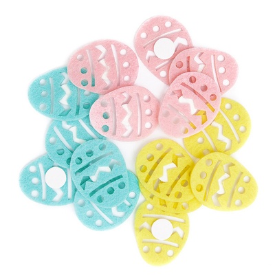 Стікери з фетру яйця ажурні - Openwork Eggs, пастельні, 15шт., dpCraft