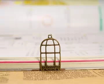 Металева прикраса "Клітка для птахів", 15х27 мм, 1 шт.