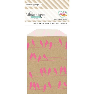 Конвертик Webster's Pages - Bulk Bags Bags Birds: Pink & Kraft, розмір 10x7 см, 1 шт.
