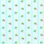 Серветка для декупажу "Квіти, ситець", колір фону: блакитний, розмір: 33x33 см