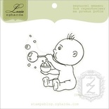 Акриловий штамп Lesia Zgharda D068 хлопчик з мильними міхурами, розмір 5, 4x5,4 см.