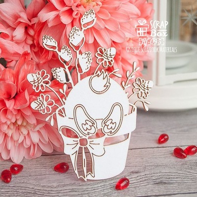 Чипборд ScrapBox - зайчик у горшці Hf-095