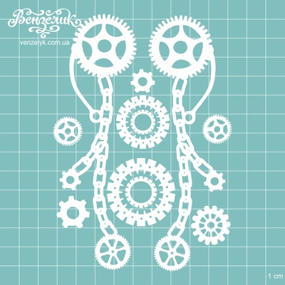 Чипборд от Вензелик - Набор стимпанк 04, размер: 9,4 x 13,5 см
