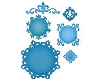 Набор лезвий от Spellbinders -Accents & Motifs Fleur De Lis Doily Motifs S5-043