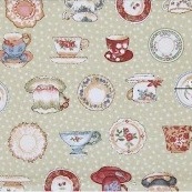 Хлопок Полуденный чай (Корея) - зеленый, размер:45х55см