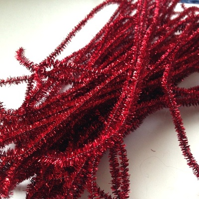 Синільний дріт, колір люрекс червоний, 30 см, 1 штука
