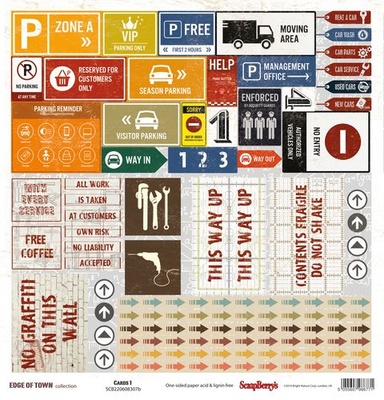 Папір односторонній (ScrapBerry) — Картки 1(ENG), 30,5x30,5см, 190 grIN6м