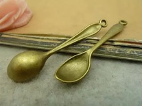 Металлическое украшение "Ложка", 12х55 мм, 1 шт.