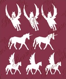 Чипборд від Вензелик - Набір пегасів і єдинорогів, розмір: 110x90 мм