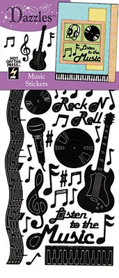 Набір наліпок - висічок HOTP - Music Dazzles Black, розмір 1022,5см, 33