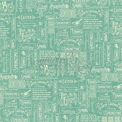 ЦЕНА СНИЖЕНА! Лист бумаги Graphic 45 - Time to Flourish - April Flourish, размер 30х30 см, двусторонняя