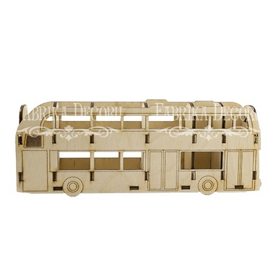 Заготовка ТМ Фабрика Декору - Дерев’яний органайзер для письмових засобів Автобус