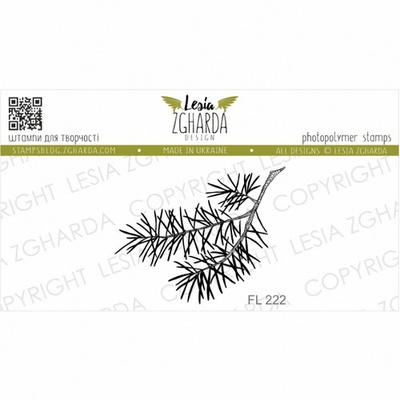 Акриловый штамп Lesia Zgharda Гілка сосни маленька FL222, 3,7*3,1см
