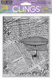 Гумовий штамп Hero Arts - Fly Away Newsprint, з оснасткою