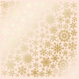Аркуш одностороннього паперу з фольгуванням Golden Snowflakes Beige, ТМ Fabrika Decoru
