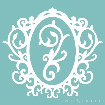 Чипборд от Вензелик - Набор рамка + вензель 16, 101x112 мм, размер: 101x112 мм