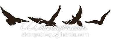 Акриловый штамп FA042 Птицы, набор из 4 штампов