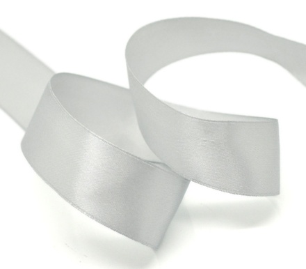 Атласна стрічка Gray, колір сірий, ширина 25,4 мм, довжина 90 см