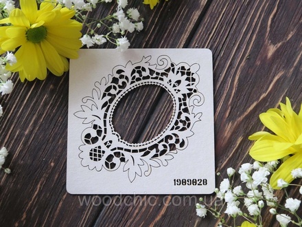 Чипборд рамка мереживна 3 від WOODchic, 10x7,2см