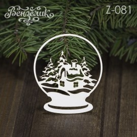 Чипборд от Вензелик - Снежный ком, размер: 56x66 мм