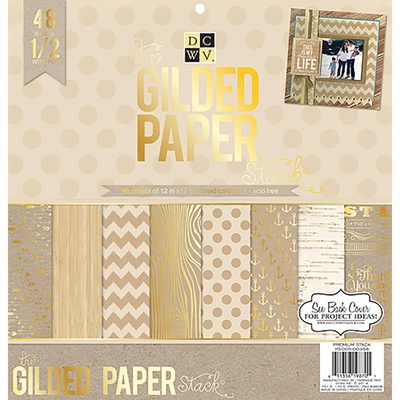 Набір кардстоку DCWV Shimmer Pastels Solid, 30x30 см, 24 аркуші, з золотом