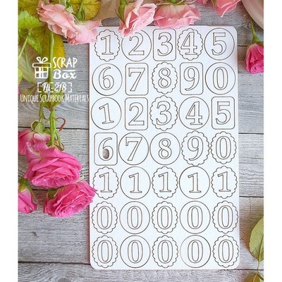 Чипборд ScrapBox — набір цифр Hi-218